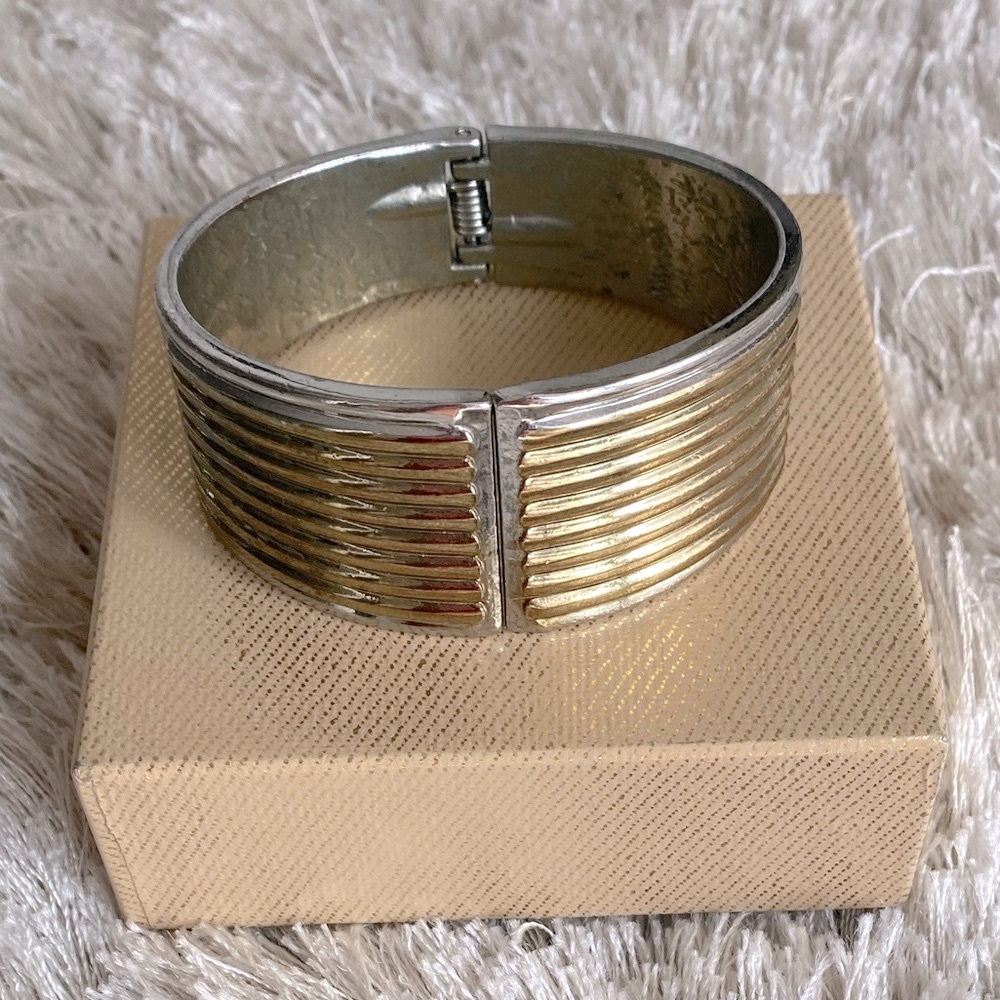 Two Tone Gold & Sliver Fashion Cuff Bracelet